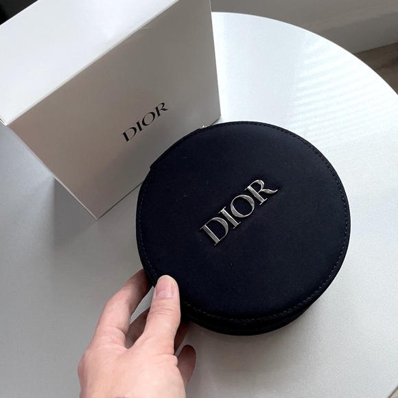 DIOR Black Round Case purse bag cosmetics mirror clutch - Picture 1 of 6